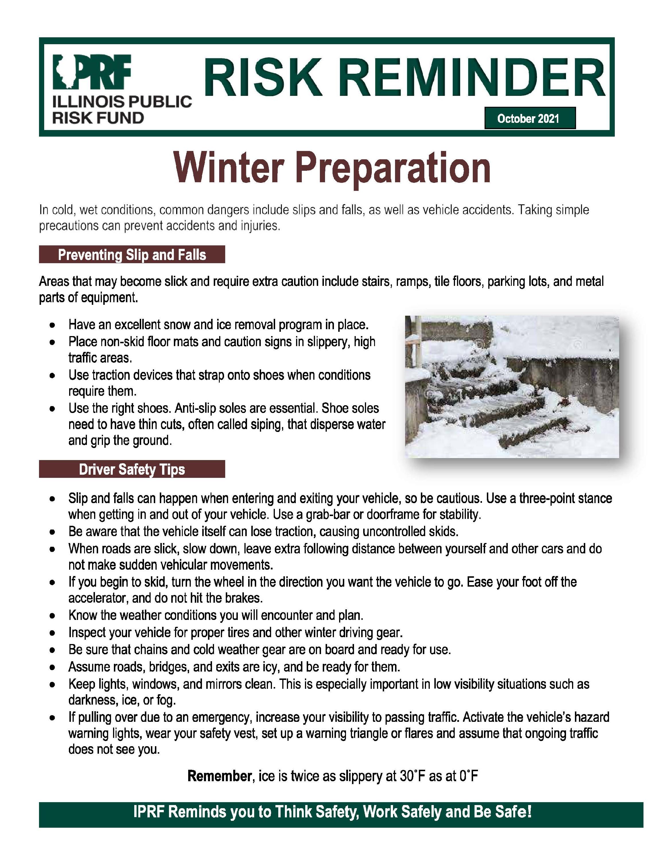 Risk Reminder - Winter Safety Tips